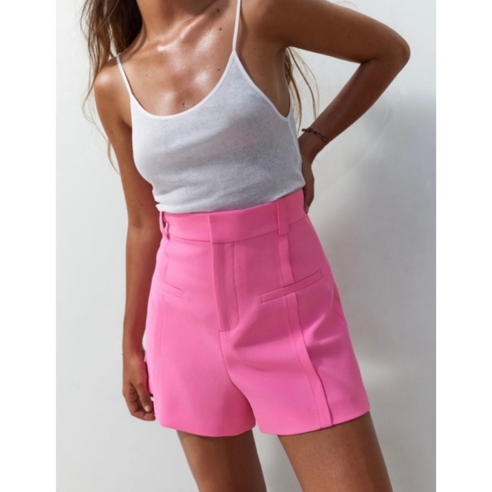 ZARA • Bubblegum Pink Super High-Waisted Mini Shorts, XS